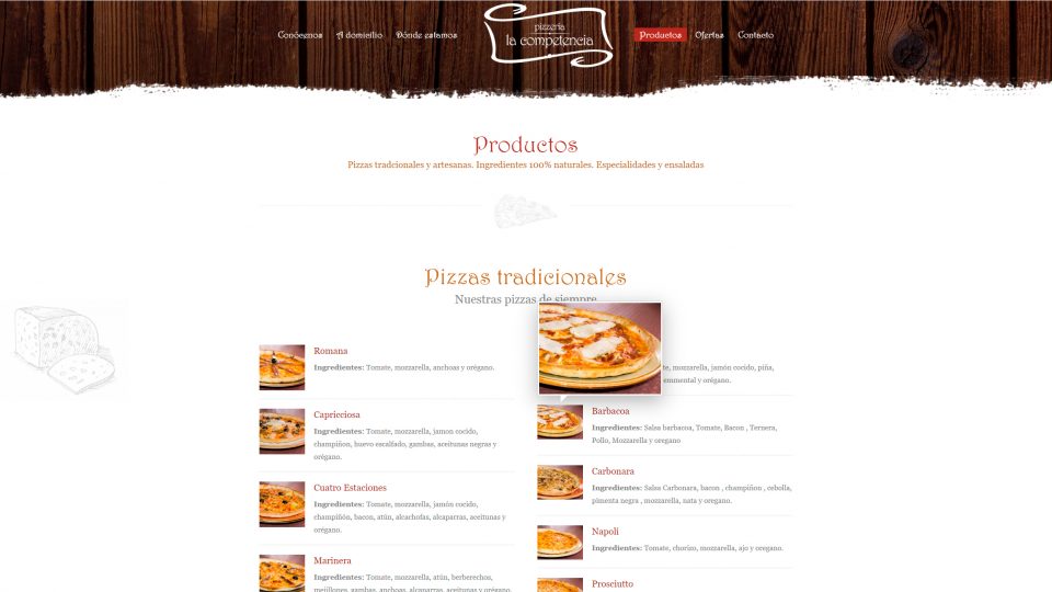Pizzería La Competencia - pizzas tradicionales