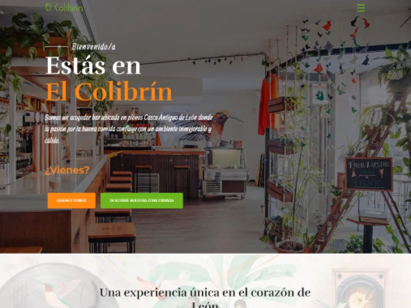 El Colibrín - banner página de inicio del colibrín