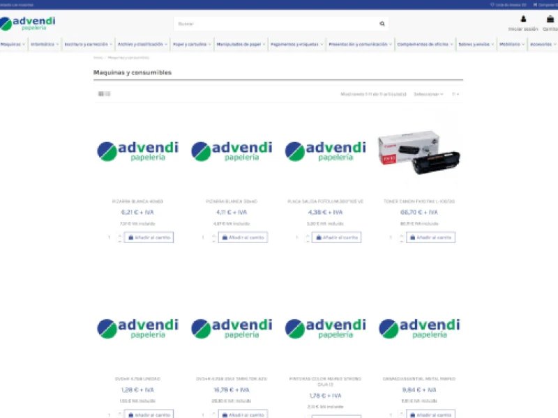 Advendi - artículos de maquinas y consumibles disponibles