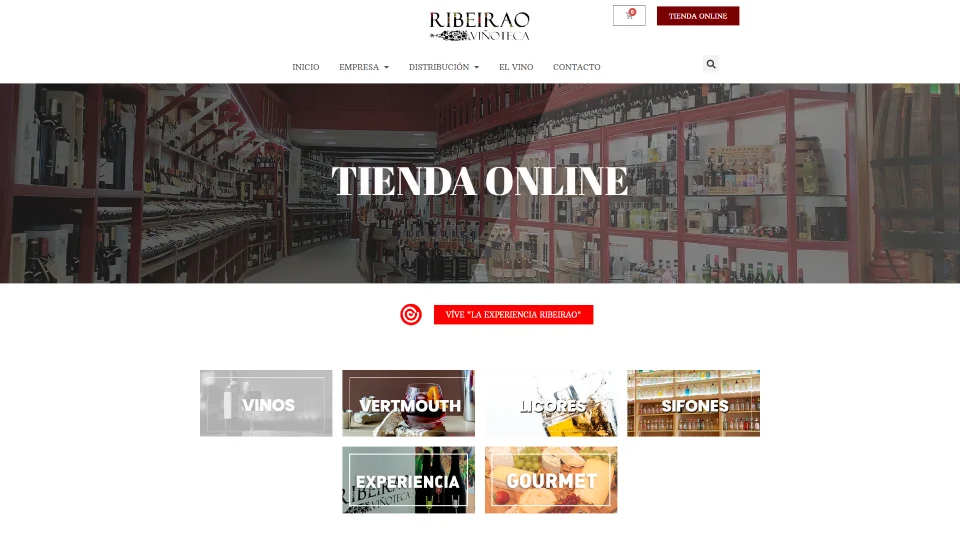 Viñoteca Ribeirao - página de tienda online