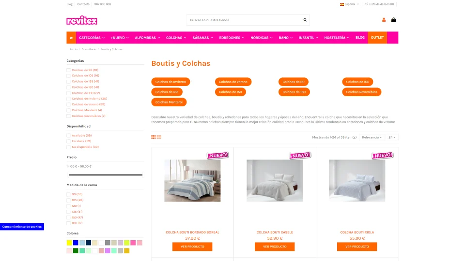 Revitex - categoría tienda online boutis y colchas