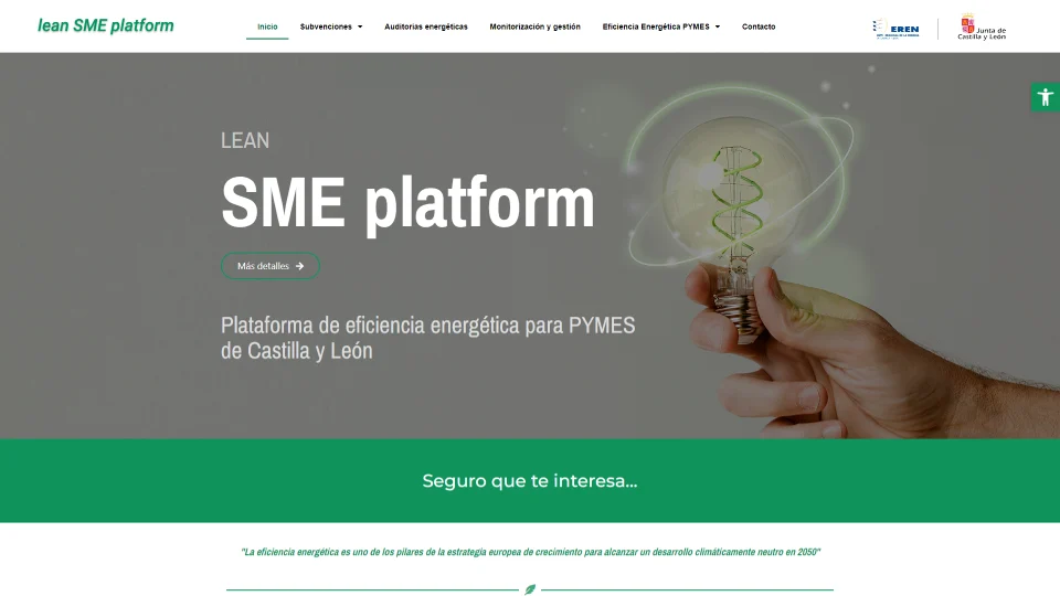 Lean SME pltatform banner de inicio